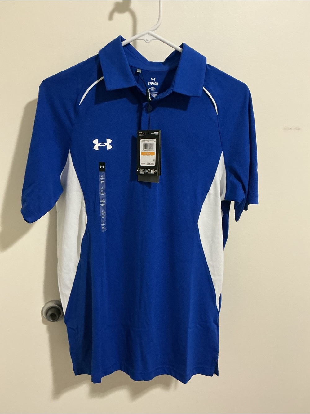 New! Under Armour Royal Blue Polo with White Panels NWT Small golf athletic